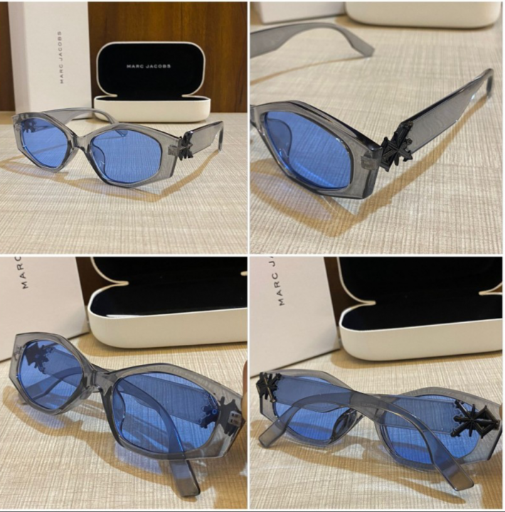 Sporty Wrap Sunglasses – Grey & Blue