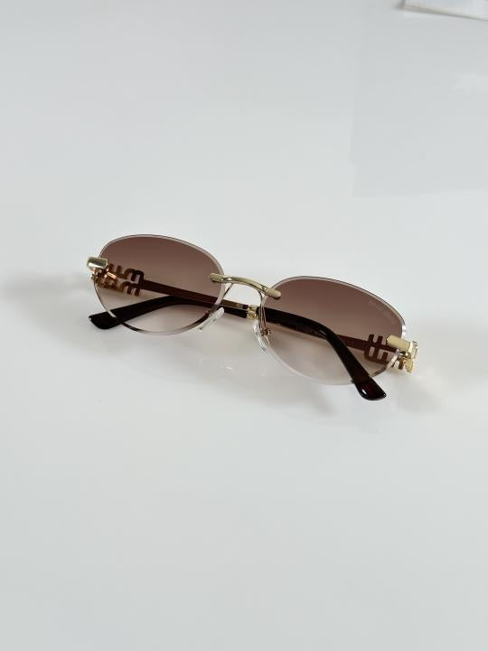 Women's Round Sunglasses – Gold & Brown