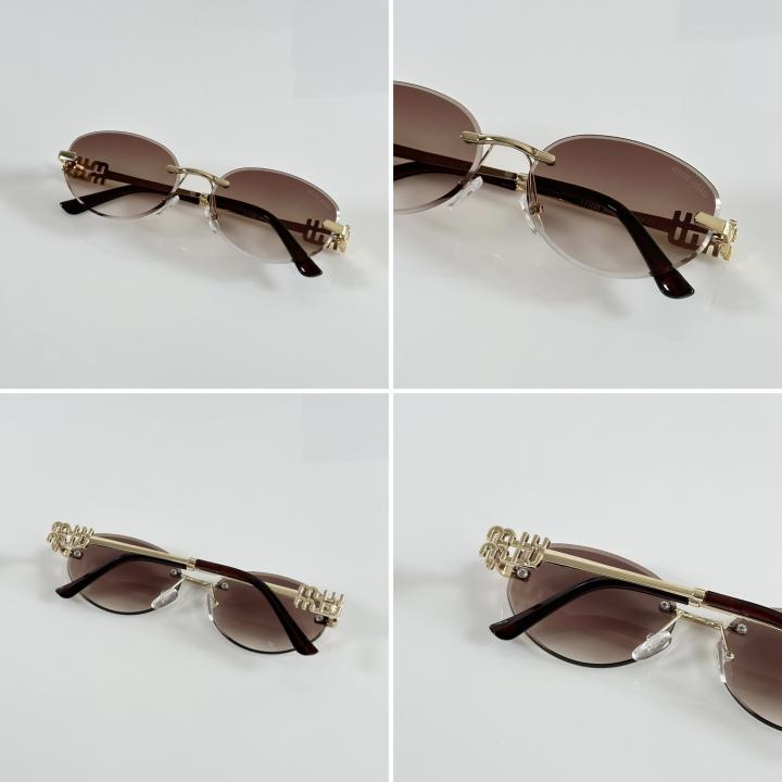 Women's Round Sunglasses – Gold & Brown
