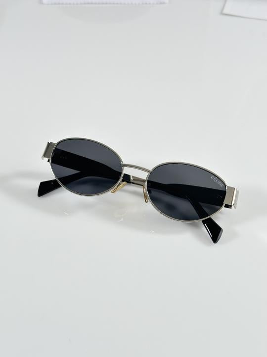 Women's Retro Round Sunglasses – Silver & Black