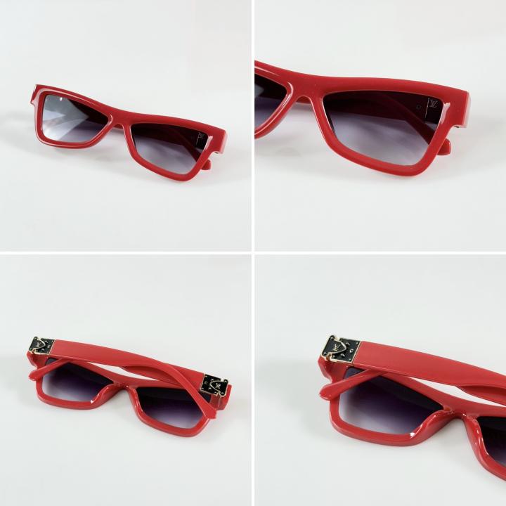 Women's Square Sunglasses – Red & Black