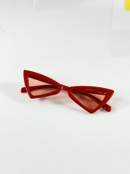 Women's Round Sunglasses – Red
