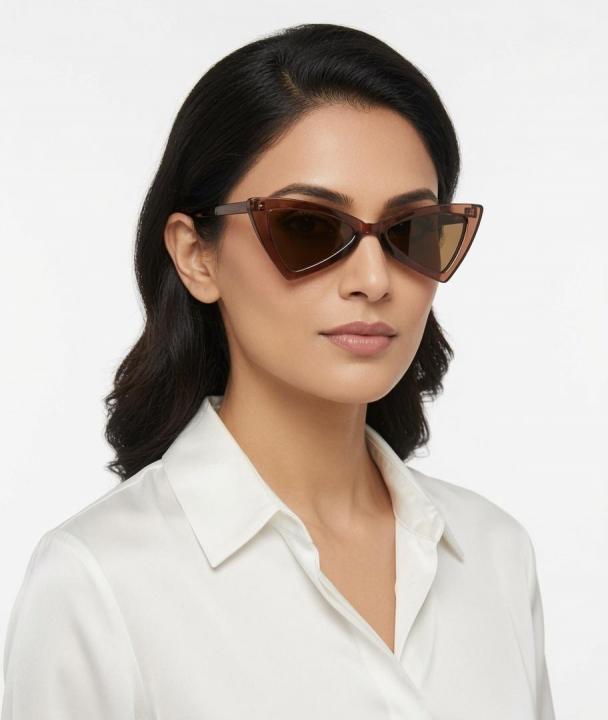 Women's Round Sunglasses – Brown