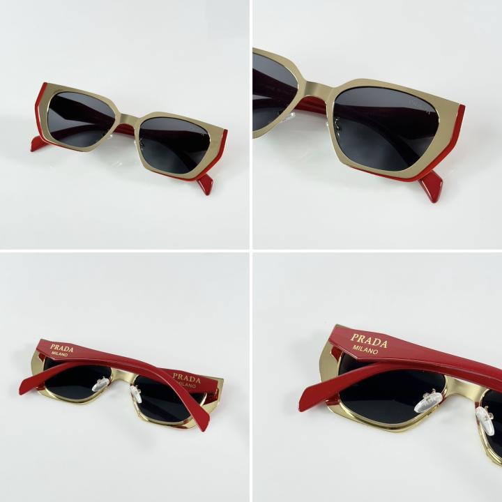 Women's Cat-Eye Sunglasses – Gold, Black & Red